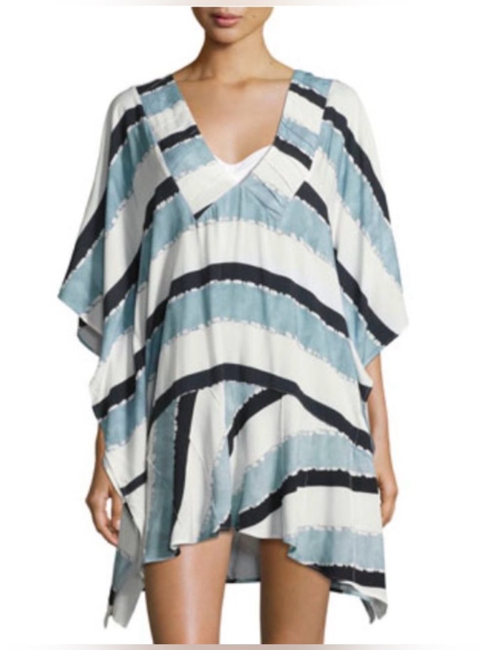NWT! Vix Paula Hermanny Size M • Sea Glass Maude Coverup Caftan Print Swim.